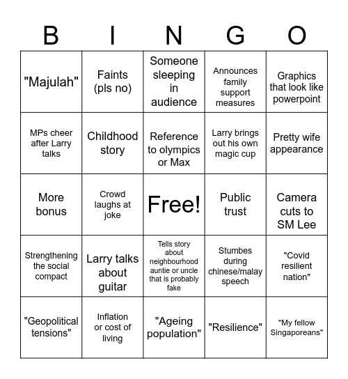 NDR 2024 Bingo Card