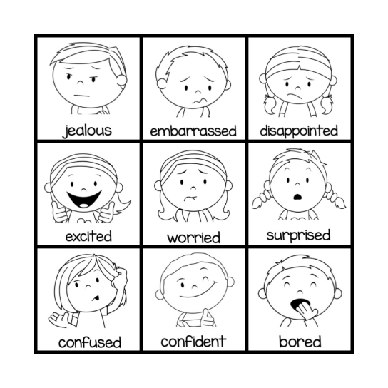 FEELINGS BINGO Card