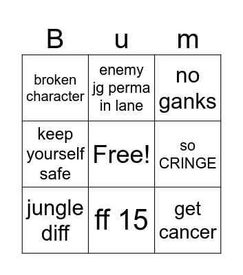 wyatt bingo Card