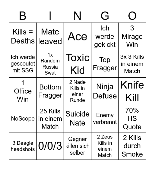 CS Bruch Challenge Bingo Card