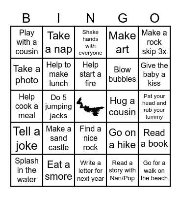 PEI - Kids Bingo Card