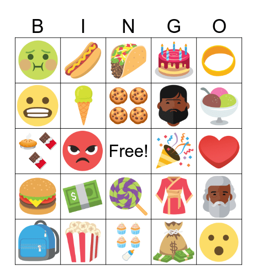 Emoji Bingo Card