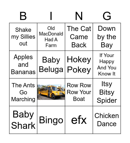 Nursey Rhymes Bingo Card