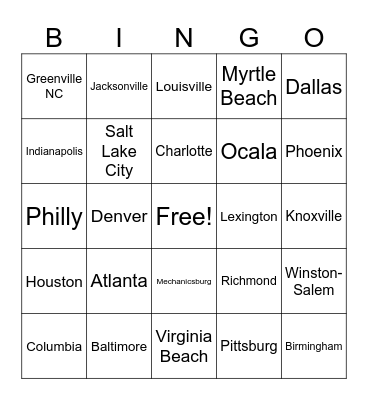 WSH Bingo Card