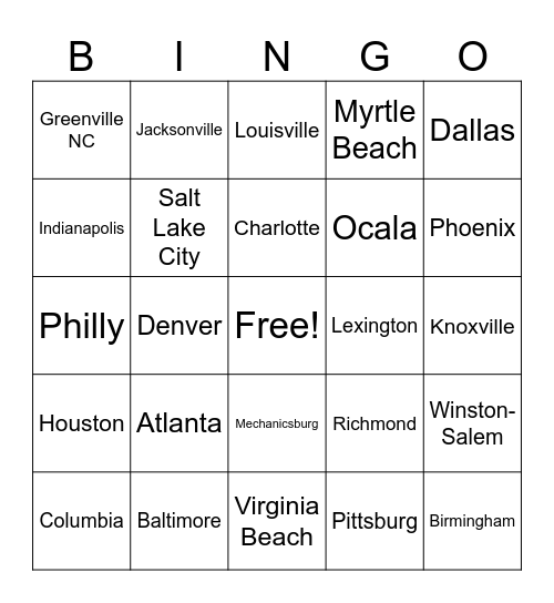 WSH Bingo Card