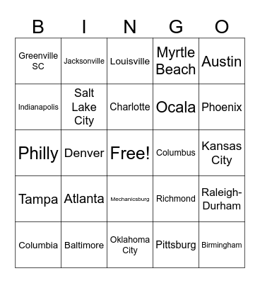 WSH Bingo Card