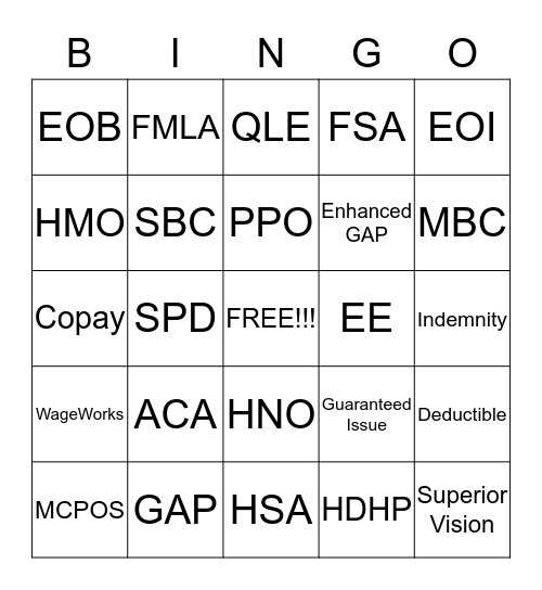 AE Bingo  Bingo Card