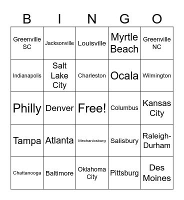 WSH Bingo Card