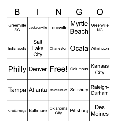 WSH Bingo Card