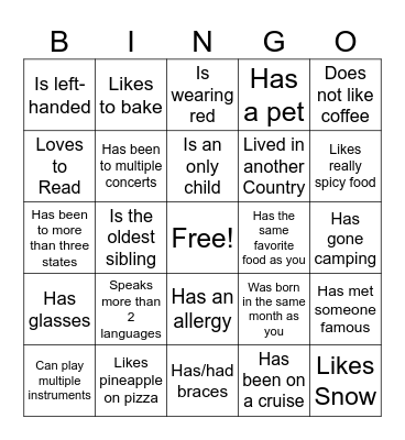 Icebreaker Bingo: Find Someone Who Bingo Card