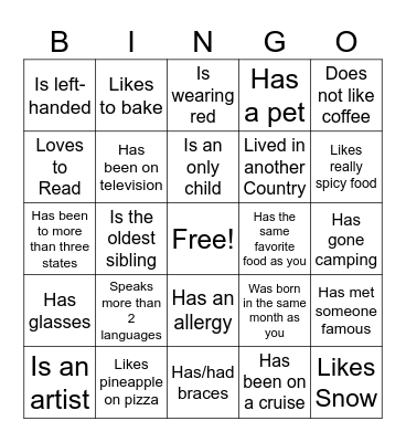Icebreaker Bingo: Find Someone Who Bingo Card