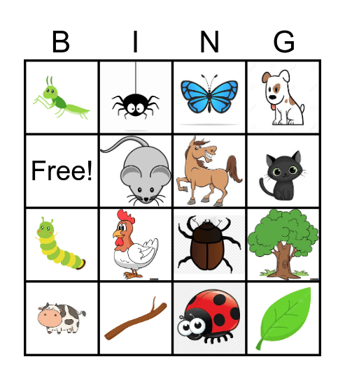 Nature Bingo Card