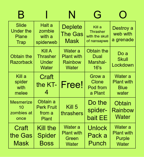 Bo3 Zetsubou Bingo Card