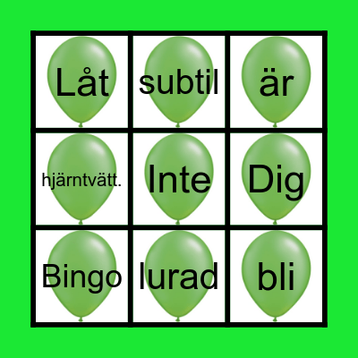 Herr ballong Bingo Card