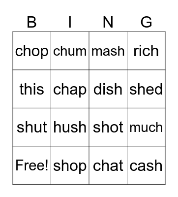 Jolly Phonics revision 1 Bingo Card