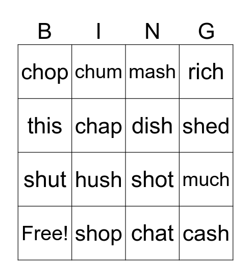 Jolly Phonics revision 1 Bingo Card