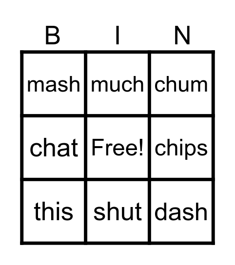 Jolly Phonics revision 1 Bingo Card