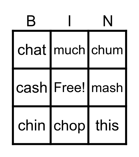 Jolly Phonics revision 1 Bingo Card