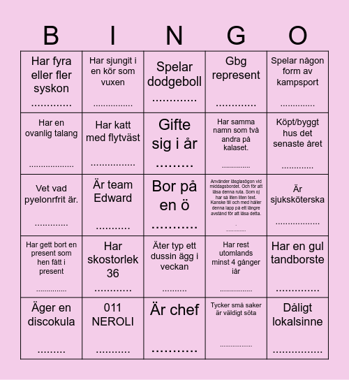 FILIPPA 29,5 år 2024 Bingo Card