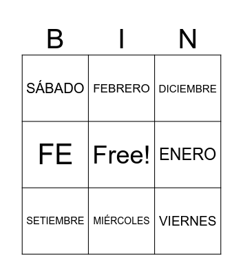 BINGO Card