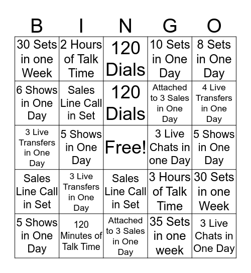 Account Developer Bingo  Bingo Card