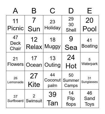 SUMMER 2024 Bingo Card