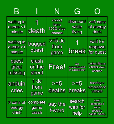 WoW TWW (Early Access) Bingo Card