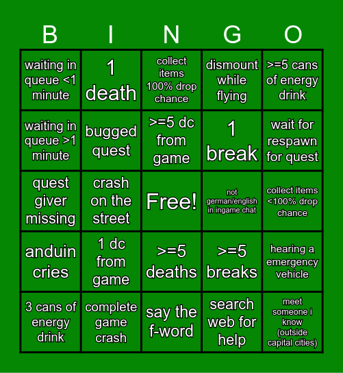 WoW TWW (Early Access) Bingo Card