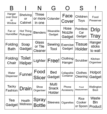 Chinese Tat Bingo Card