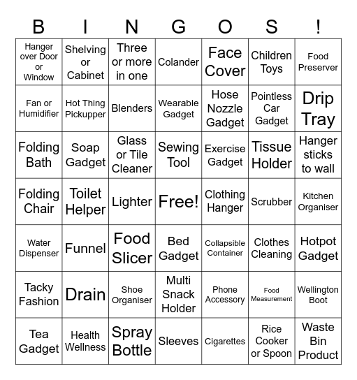 Chinese Tat Bingo Card