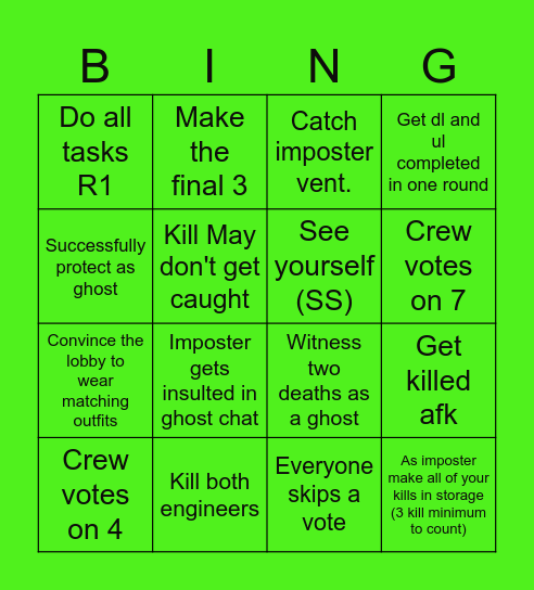 5 Bingo Card