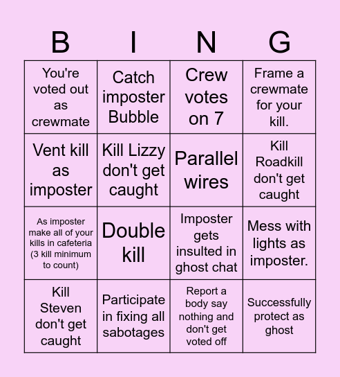 8 Bingo Card