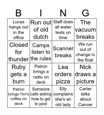 Win BINGO Get TIMBITS (July 11-15) Bingo Card