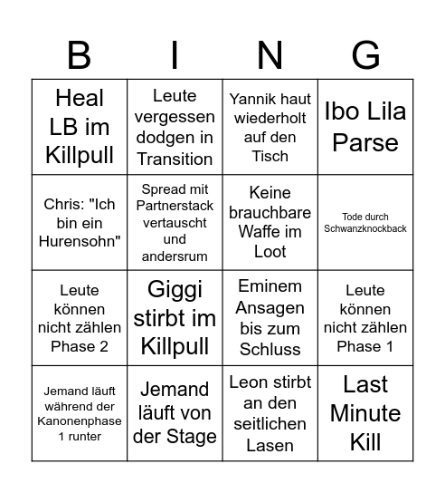 M4S Bingo Card