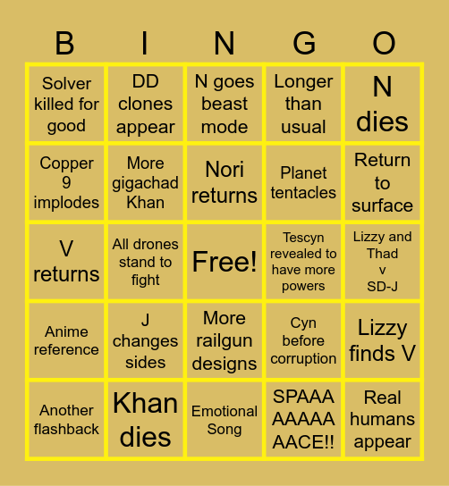 MD Ep 7 Predictions Bingo Card Bingo Card