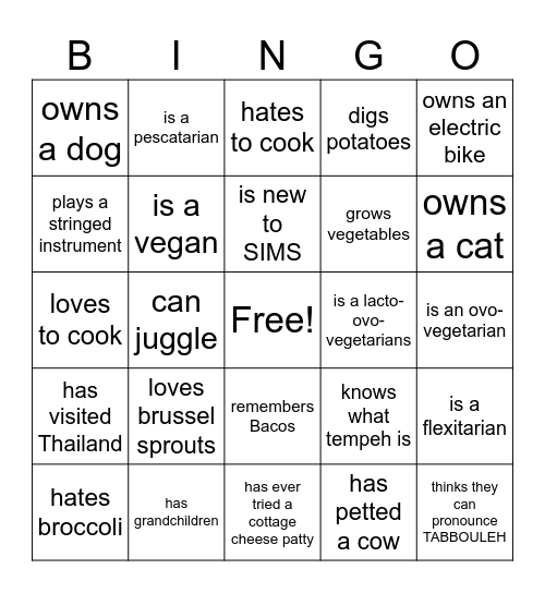 FIND SOMEONE WHO... Bingo Card