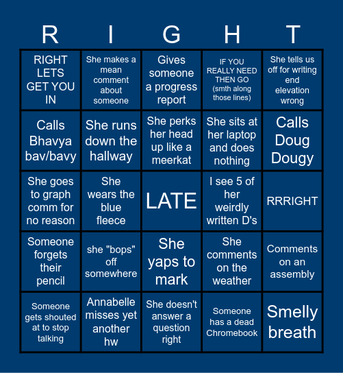 Walker box bingo Card