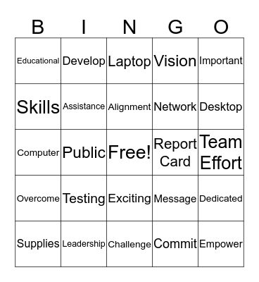 Welcome Back!  Bingo Card