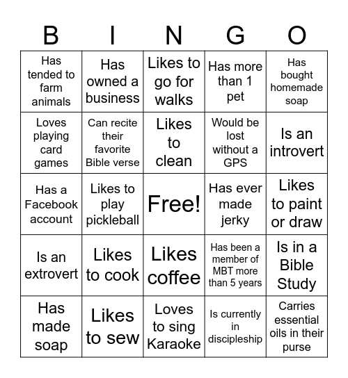 Find Someone Who… Bingo Card