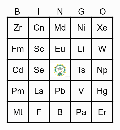 BINGO QUIMICO Bingo Card