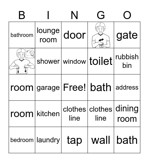 In the house Bingo Card