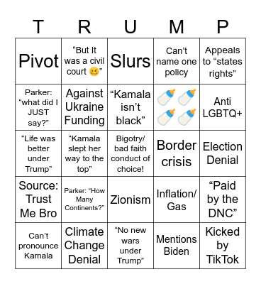 MAGA guest BINGO Card