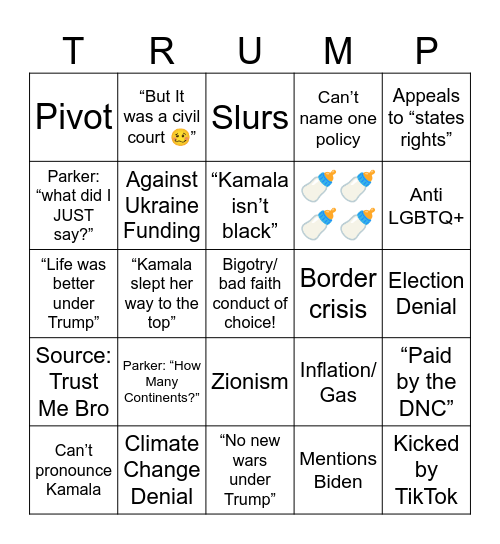 MAGA guest BINGO Card