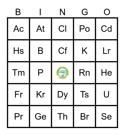 BINGO QUIMICO Bingo Card