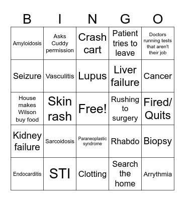House Bingo Card
