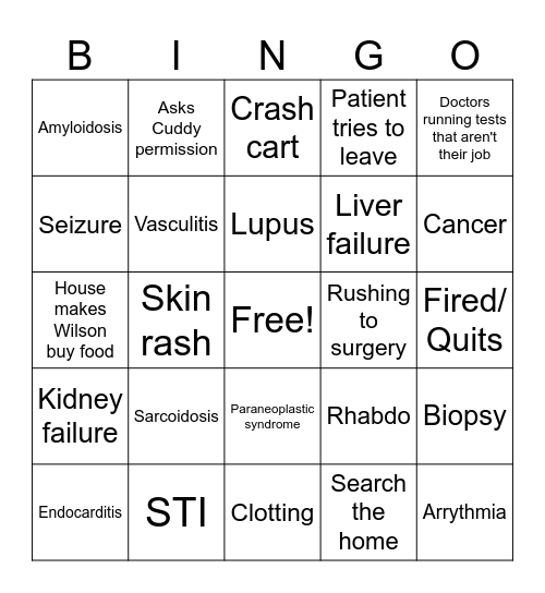 House Bingo Card