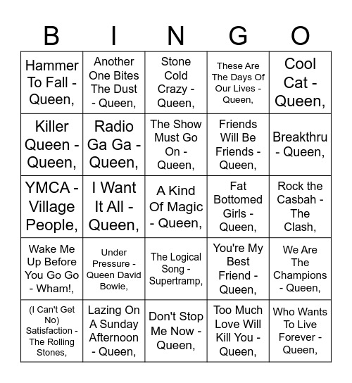 MUMBOS BINGO QUEEN Bingo Card