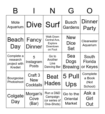 Hans Bingo Card