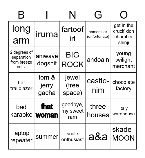 verii Bingo Card