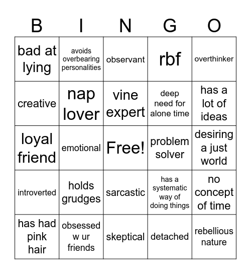 aquarius bingo Card
